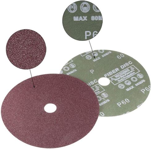 uxcell 7-Inch x 7/8-Inch Aluminum Oxide Resin Fiber Discs, Center Hole 120 Grit Sanding Grinding Discs, 10 Pack in Saudi Arabia