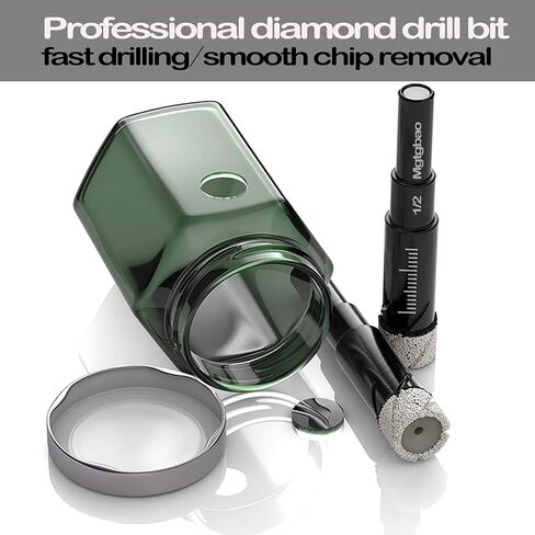 مجموعة رؤوس مثقاب ماسية جافة سوداء من Mgtgbao 7 قطع من أجل الجرانيت والسيراميك والرخام والزجاج والمواد الصلبة (ليس للخشب)، ساق مستديرة مع 3/16، 1/4، 5/16، 3/8، 1/2، 9/16 بوصة مع حقيبة للتخزين in Kuwait