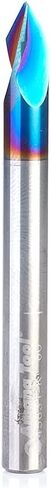 لقمة توجيه من Amana Tool Spektra Extreme Tool Life مصنوعة من الكربيد الصلب على شكل حرف V، 45624-K، 60 درجة × 1/4 عمق × 7/32 قناة × 1/4 بوصة ساق 3 فلوت in Kuwait