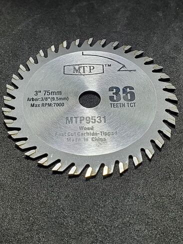 MTP 3 بوصة (75 مم) 3x3/8 شفرة بلاستيكية خشبية (3/8 بوصة 9.5 مم أربور) شفرة قطع متوافقة مع منشار قطع Ryobi Worx Milwaukee Dewalt (1x شفرة خشبية) in Kuwait