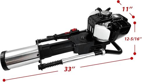 HIGOSPRO تعمل بالغاز 4-السكتة الدماغية T Post Driver Hammer Drills، 37.7CC محرك البنزين محرك كومة، 8700W تبريد الهواء اسطوانة واحدة، آلة أداة سياج حديقة البنزين البنزين مع 2 رأس القيادة in Kuwait