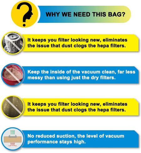 SpaceTent 10 عبوات DXVA25-4040 أكياس تصفية الغبار سعة 4 جالون لـ DeWalt DXV04T 4 جالون رطب/جاف in Kuwait