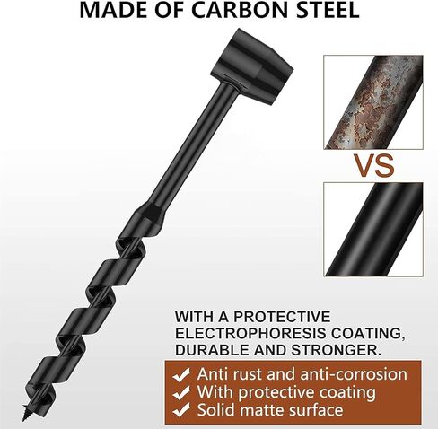 Hand Auger Wood Drill,Bushcraft Hand Auger Wrench Scotch Eye Wood Auger Bushcraft Auger Survival Settlers Wrench Tool Bushcraft Gear for Camping,Outdoor,Hiking,Woodworking (19-230mm) in Kuwait