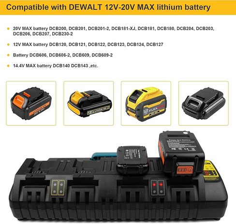 TREE.NB 4-Port Battery Rapid Charger DCB104 Replacement for DEWALT 12V MAX, 20V MAX, and FLEXVOLT 20V/60V MAX Lithium ion Battery Charger in Saudi Arabia