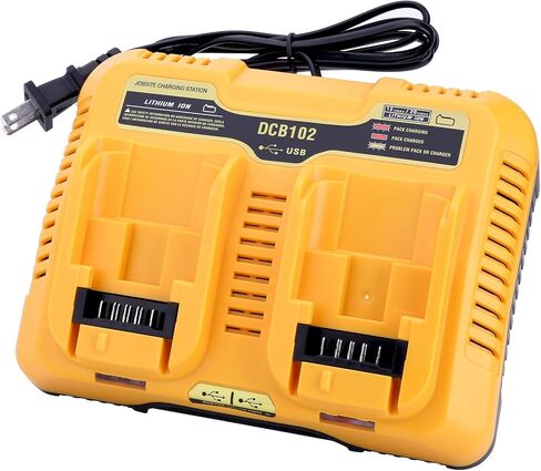Kotoate DBC102 استبدال شاحن مزدوج لمحطة شاحن بطارية ليثيوم 12 فولت 20 فولت ماكس DCB105 DCB112 DCB120 متوافق مع بطارية 20 فولت DCB203 DCB201 DCB200 in Kuwait