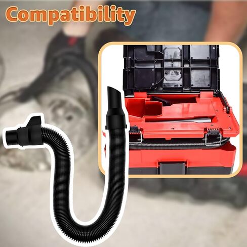 مجموعة خرطوم المكنسة 14-37-0016 من Lusperi - متوافقة مع Milwaukee 0970-20 M18 Fuel 18V PACKOUT 2.5 جالون مكنسة كهربائية رطبة/جافة (يرجى ملاحظة مخطط استخدام المنتج) in Kuwait