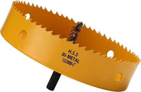 منشار ثقب 6-1/4 بوصة، قاطع ثقب ثنائي المعدن 159 مم HSS، منشار ثقب للإضاءة المريحة، يمكن إضاءة العلبة، لوح كي، ألواح ثقب الذرة، خشب رقائقي، أصفر in Kuwait