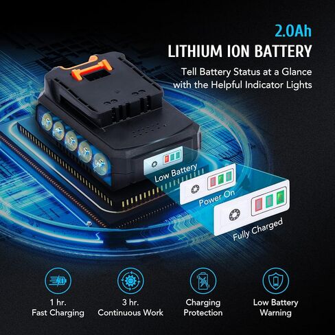 أداة طحن الزوايا اللاسلكية من ZELCAN، مطحنة زاوية بحد أقصى 18 فولت مع بطارية وشاحن 5 بوصات أقراص صنفرة تلميع ومقبض مساعد in Kuwait