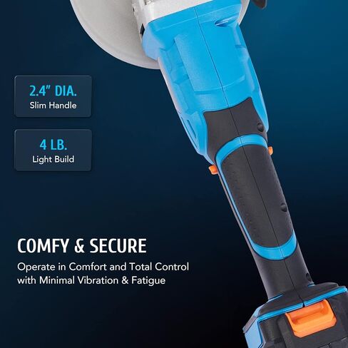 أداة طحن الزوايا اللاسلكية من ZELCAN، مطحنة زاوية بحد أقصى 18 فولت مع بطارية وشاحن 5 بوصات أقراص صنفرة تلميع ومقبض مساعد in Kuwait