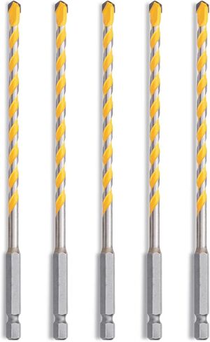 مجموعة لقم مثقاب للبناء مقاس 1/4 انش، مجموعة لقم مثقاب للخرسانة من الكربيد للزجاج والسيراميك والاسمنت والبلاط والطوب والبلاستيك، بطول 6.3 انش (1/4 انش) in Kuwait