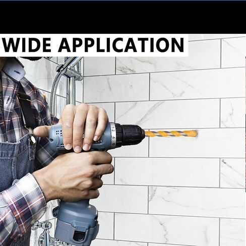 مجموعة لقم مثقاب للبناء مقاس 1/4 انش، مجموعة لقم مثقاب للخرسانة من الكربيد للزجاج والسيراميك والاسمنت والبلاط والطوب والبلاستيك، بطول 6.3 انش (1/4 انش) in Kuwait