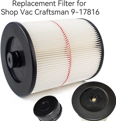 9-17816 filter for craftsman shop vac, 917816 red stripe filter Wet/Dry Air Filter Replacement Part fit 5 Gallon & Larger Vacuum Cleaner Accessories9 17 12 8 16 Cartridge Filter -2Pack in Kuwait