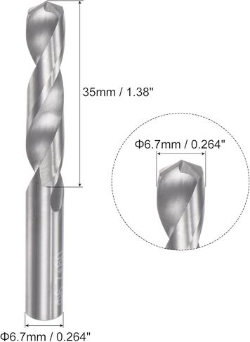 uxcell Solid Carbide Drill Bits, 6.3mm C2/K20 Tungsten Carbide Jobber Drill Bits Straight Shank Drilling Tool for Stainless Steel Aluminum Iron Metal Plastic in Kuwait