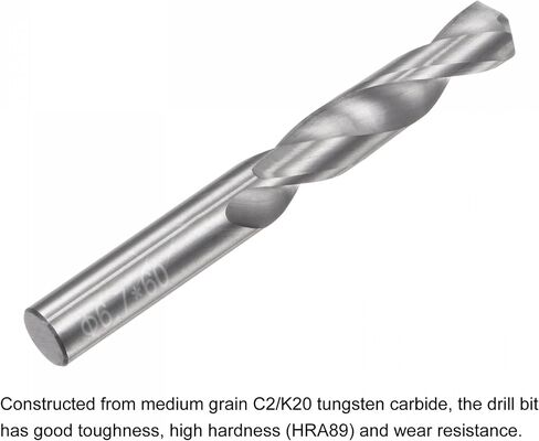 uxcell Solid Carbide Drill Bits, 6.3mm C2/K20 Tungsten Carbide Jobber Drill Bits Straight Shank Drilling Tool for Stainless Steel Aluminum Iron Metal Plastic in Kuwait