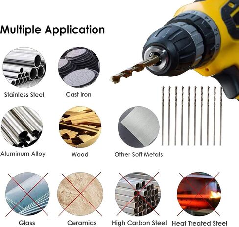 10PCS 0.8mm Twist Drill Bits,HSS Drill Bits with Straight Shank | Electrical Drilling Tool Replacement for Plastic,Copper,Wood,Metal,Aluminum Alloy,Steel,Cast Iron in Kuwait