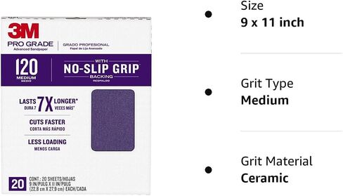 3M 26120CP-P-G 9" X 11" 120 Grit Professional Grade Sandpaper in Saudi Arabia