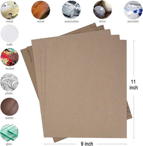 9x11 inch 10 Sheets Sandpaper, Wet or Dry 7000-15000 Grit 5 Assortment Sand Paper, Extra Fine Precision Abrasive Pads for Automotive Sanding, Wood Turing Finishing, Metal Furniture Polishing in Saudi Arabia