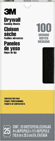 3M Pro-Pak Drywall Sanding Paper, 25 Sheets, 120 Grit, 4.2 in x 11.25 in | Pre-Cut Sheet, Fit Most Drywall Sanding Tools, Heavy-Duty Paper Backing, Resist Tearing (99430) in Saudi Arabia