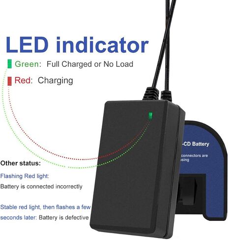 شاحن Exmate Multivolt 1.2V-18V لبلاك اند ديكر 9.6V 12V 14.4V 18V Ni-MH Ni-Cd Slide-in Style Battery HPB12 HPB18 HPB14 HPB18-OPE FSB18 FSB14 FS12B HPB96 FSB96 (ليس لبطارية ليثيوم أيون) in Saudi Arabia