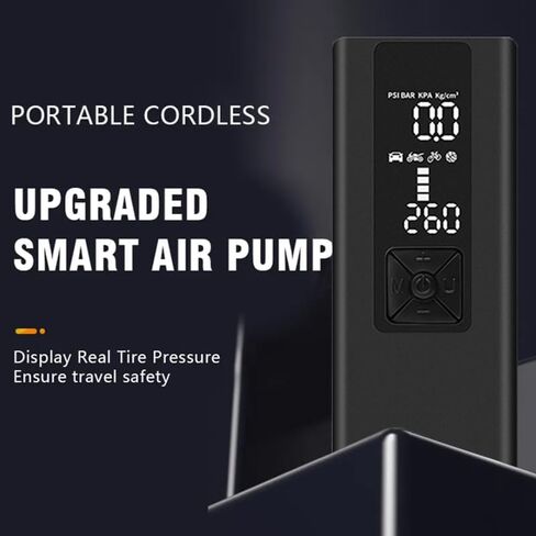 Tire Inflator Air Compressor | Portable Cordless Tire Inflator | High-Performance 150 PSI Air Compressor with Pressure Gauge | Car, Bike, Motorcycle Tires and Inflatables in Saudi Arabia