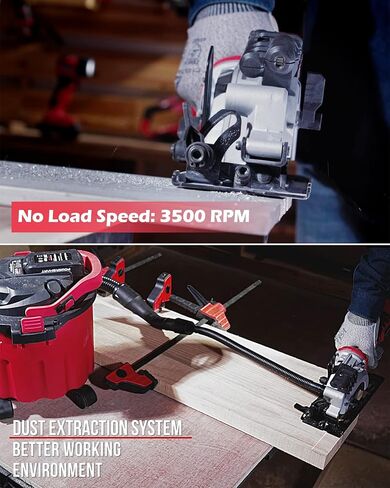 منشار دائري كهربائي صغير باور سمارت 5.8 أمبير 4-1/2 بوصة، منشار مهارة مع 6 شفرات للأخشاب والبلاط والمعادن الناعمة والبلاستيك in Kuwait