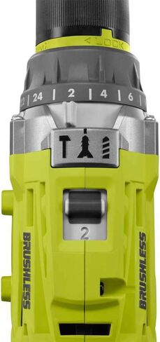 Ryobi P251 One+ 18V Lithium Ion 750 بوصة رطل مثقاب مطرقي بدون فرشاة مع 3 أوضاع للحفر، وقابض 24 موضعًا، ومقبض مريح (متجدد) in Kuwait