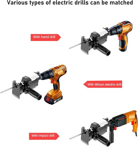 WMLBK Cordless Saw Drill Attachment, Portable Reciprocating Saw Attachment Adapter Jig Saw Attachment with 15pcs Blades for Metal Wood Cutting in Kuwait