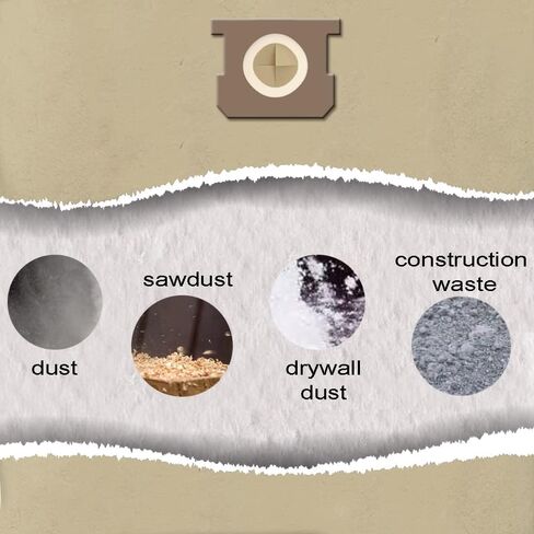 أكياس WHI-GN 19-3100 Shop Vac، متوافقة مع مكانس ستانلي الرطبة/الجافة سعة 5-8 جالون (20 عبوة) in Kuwait