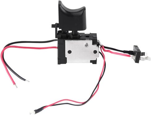 Electric Drill Switch, 7.2 V - 24 V Electric Power Tool, Lithium Battery Cordless Replacement Drill Speed Control Trigger Switch with Small Light Black Plastic and Metal in Saudi Arabia