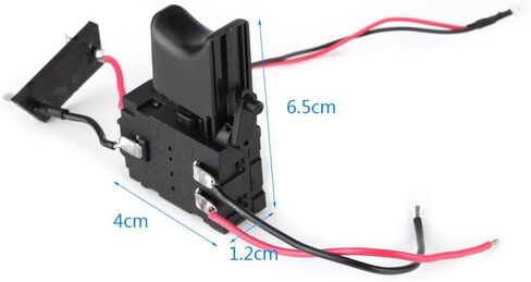 Electric Drill Switch, 7.2 V - 24 V Electric Power Tool, Lithium Battery Cordless Replacement Drill Speed Control Trigger Switch with Small Light Black Plastic and Metal in Saudi Arabia