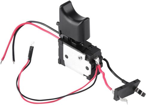 Electric Drill Switch, 7.2 V - 24 V Electric Power Tool, Lithium Battery Cordless Replacement Drill Speed Control Trigger Switch with Small Light Black Plastic and Metal in Saudi Arabia