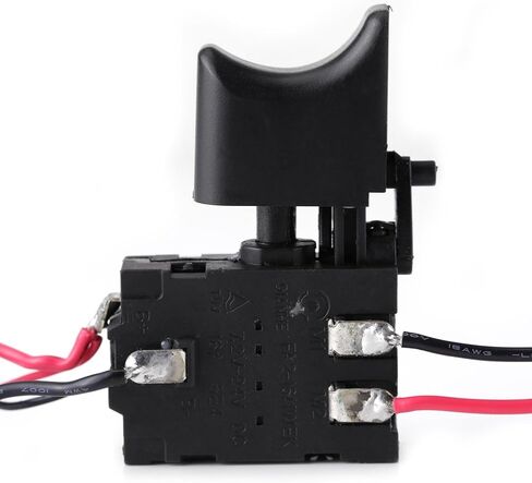 Electric Drill Switch, 7.2 V - 24 V Electric Power Tool, Lithium Battery Cordless Replacement Drill Speed Control Trigger Switch with Small Light Black Plastic and Metal in Saudi Arabia
