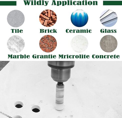 JOERIC Black 1/4" Dry Diamond Drill Bits Set, 10 PCS 6mm Diamond Core Drill Bit with Storage Bottle for Granite Marble Tile Ceramic Stone Glass (Not for Wood), Including hex Shank and Round Shank in Kuwait