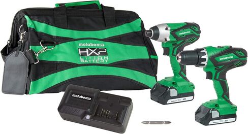 Metabo HPT KC18DGLS 18V Cordless Hammer Drill and Impact Driver Combo Kit, 2-1.5Ah Lithium Ion Batteries, Variable Speed Trigger, LED Light, Lifetime Tool Warranty in Saudi Arabia
