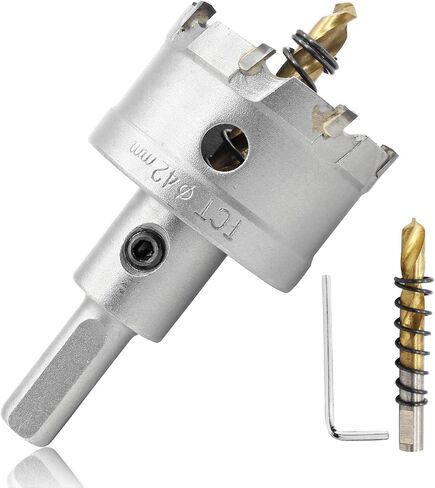 Rierdge 3/4" / 19mm Heavy Duty Carbide Hole Saw with 2Pcs Titanium Pilot Drill Bits, Hole Cutter for Cutting Iron, Copper, Stainless Steel, Aluminum, Plastic in Saudi Arabia