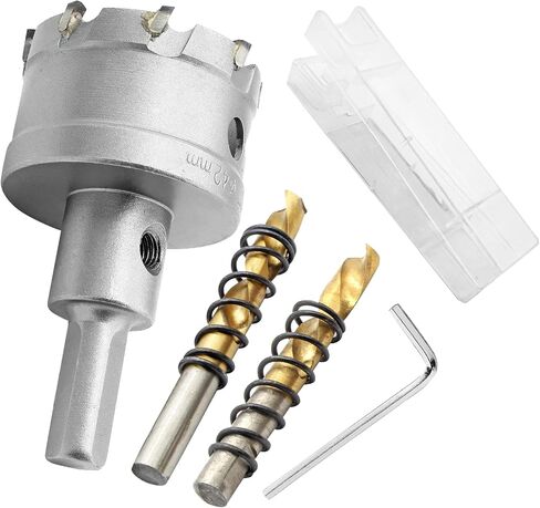 Rierdge 3/4" / 19mm Heavy Duty Carbide Hole Saw with 2Pcs Titanium Pilot Drill Bits, Hole Cutter for Cutting Iron, Copper, Stainless Steel, Aluminum, Plastic in Saudi Arabia