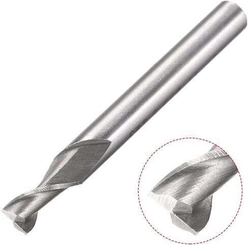 uxcell 5.5mm Cutting HSS-AL Spiral Drill Bit Straight End Mill Cutter 2 Flute with 6mm Shank in Saudi Arabia