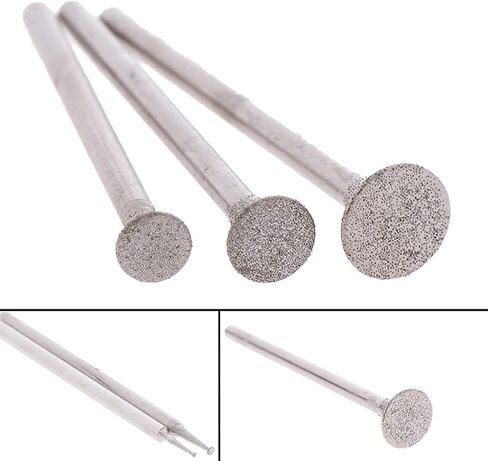 اورهيلبر 12 قطعة 2.35 ملم (3/32 انش) مجموعة رؤوس ابر جلخ مطلية بالماس، مجموعة ادوات دوارة مثبتة على الماس لليشم والمجوهرات والحجر وطحن السيراميك والنحت والتلميع والنقش in Kuwait