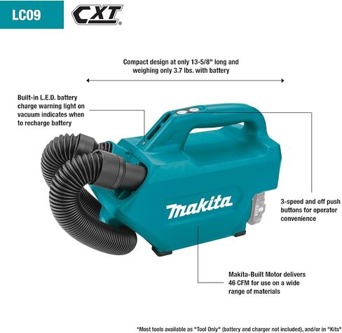 Makita LC09A1 12V max CXT® Lithium-Ion Cordless Vacuum Kit (2.0Ah) in Saudi Arabia