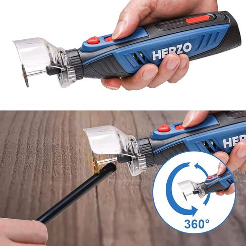 هيرزو اداة دوارة لاسلكية 4 فولت، اداة دوارة مع مجموعة ملحقات من 53 قطعة، شحن USB و5 سرعات، اداة كهربائية متعددة الاغراض للحفر والنقش والتلميع والنحت والصنفرة والقطع in Kuwait