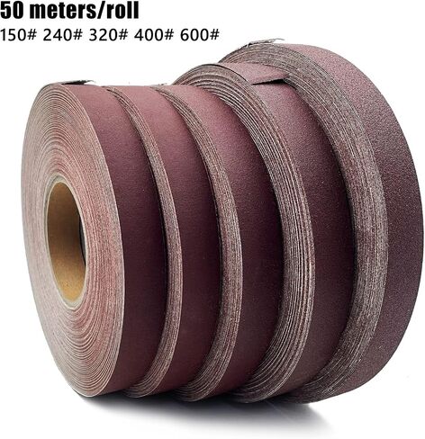 600 Grit Continuous Sandpaper Roll 1" x 55 Yard Emery Cloth Aluminium Oxide Abrasive Sandpaper Roll Drum Sander Sandpaper Rolls for Wood Furniture Finishing Metal Sanding Automotive Polishing in Saudi Arabia