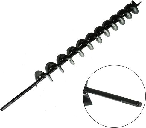 marddpair Earth Auger Bit Auger Drill Bit 24 Inch Length 2 Inch Width Repid Planter, Yard Gardening Planting Bulbs Auger, Post or Umbrella Hole Digger for 3/8 Inch Hex Drive Drill in Saudi Arabia