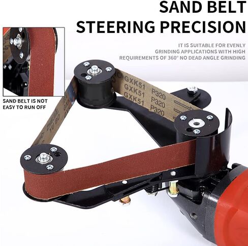 SI FANG Tube Belt Sander Attachment Adapter with 5Pcs Sanding Belts, Angle Grinder Converted to Belt Sander Grinder, 5/8-11 Thread for Polishing Rust Removal Stainless Steel Pipe, Wood Metal Working in Saudi Arabia