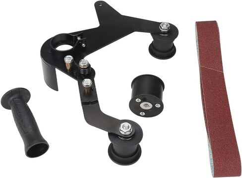 SI FANG Tube Belt Sander Attachment Adapter with 5Pcs Sanding Belts, Angle Grinder Converted to Belt Sander Grinder, 5/8-11 Thread for Polishing Rust Removal Stainless Steel Pipe, Wood Metal Working in Saudi Arabia