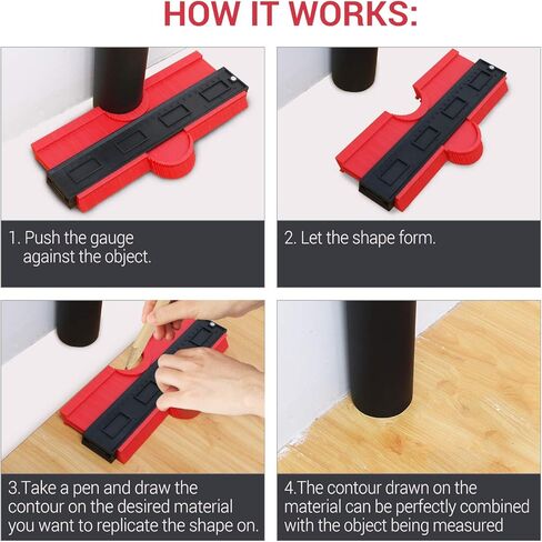 Contour Gauge Duplicator 10 Inch Profile Gauge Measure Ruler Contour Duplicator Plastic Irregular Ruled Deep Contour Copy Gauge for Precise Measurement Tiling Laminate Wood Marking Tool in Kuwait