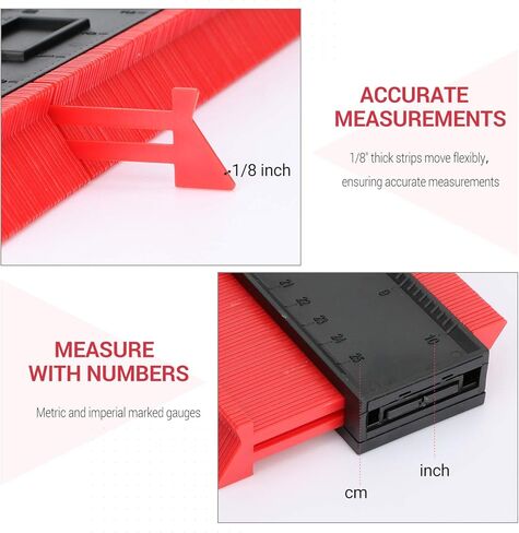 Contour Gauge Duplicator 10 Inch Profile Gauge Measure Ruler Contour Duplicator Plastic Irregular Ruled Deep Contour Copy Gauge for Precise Measurement Tiling Laminate Wood Marking Tool in Kuwait
