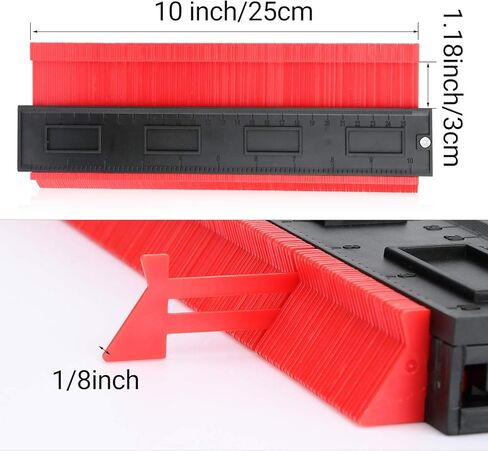 Contour Gauge Duplicator 10 Inch Profile Gauge Measure Ruler Contour Duplicator Plastic Irregular Ruled Deep Contour Copy Gauge for Precise Measurement Tiling Laminate Wood Marking Tool in Kuwait
