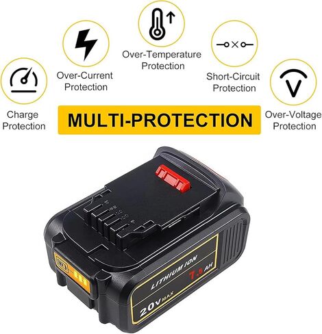 BATTOOL 2 حزمة 7500 مللي أمبير DCB206 بطارية بديلة لبطارية ديوالت 20 فولت ليثيوم ماكس XR DCB200 DCB201 DCB203 DCB204 DCB206 DCB181 DCB180 أدوات كهربائية لاسلكية in Kuwait