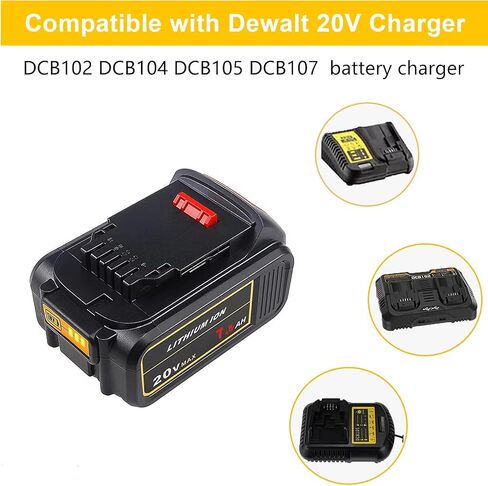 BATTOOL 2 حزمة 7500 مللي أمبير DCB206 بطارية بديلة لبطارية ديوالت 20 فولت ليثيوم ماكس XR DCB200 DCB201 DCB203 DCB204 DCB206 DCB181 DCB180 أدوات كهربائية لاسلكية in Kuwait