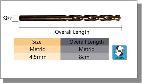STROTON Metric M42 8٪ لقم الثقب الكوبالت للفولاذ المقاوم للصدأ والمعادن الصلبة (4.5 مم × 5 قطع) in Kuwait